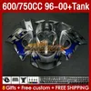 Taving Tank для Suzuki Srad GSXR600 GSXR 600 750 CC 1996 1997 1998 1999 2000 Body 156no.61 Blue Silvery GSXR750 600CC GSX-R750 750CC 96-00 GSXR-600 96 97 98 99 00 FARING FARING