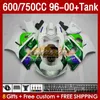 Fairings Tank f￶r Suzuki Srad GSXR600 GSXR 600 750 CC 1996 1997 1998 1999 2000 BODY 156NO.95 GSXR750 600CC GSX-R750 750CC 96-00 GSXR-600 96 97 98 99 00 FAIRING gr￶n lager