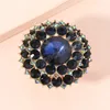 Anel de pedra de cristal preto boho anéis redondos grandes para mulheres vintage festas femininas jóias de aniversário presente de aniversário