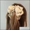 Hair Clips Barrettes Korea Style Hairpin Sweet Vertical Clips Cute Chiffon Floral Bow Banana Clip Ponytail Holder Women Fashion Hair Dhuzp