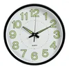 Horloges murales 12 pouces horloge 30cm lumineux fluorescent rond brillant en plastique salon chambre décoration quartz