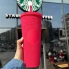 2022 Starbucks 24oz/710ml Plastic Mugs Tumbler Reusable Clear Drinking Flat Bottom Pillar Shape Lid Straw Cups mug The new hot product for factory direct sale AB