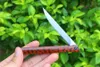 Promotion M6673 Pocket Flipper Folding Knife D2 Stone Wash Blade Snakewood Handle Ball Bearing Fast Open EDC Knives with Leather Sheath