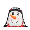 Sac à cordon en Polyester de noël, sacs cadeaux imprimés en 3D, bonhomme de neige, élan, sac de courses de noël rouge, JNB15709