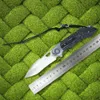Främjande avancerad kullager Flipper Folding Knife D2 Satin Tanto Point Blade TC4 Titaniumlegering med G10 -handtag Fast Open EDC Pocket Knives R9815