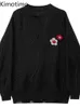 Kvinnors tröjor kimotimo designhål tröja kvinnor 2022 hösten tredimensionell blommig tofs lös tröja koreansk ins nisch mid längd toppar j220915