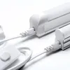 Suportes da lâmpada T5 T8 Conector de fio elétrico Plugue da UE com botão interruptor de 2pin Cabo de extensão de extensão de alimentação 3pin para tubos integrados de LED