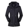 Outdoor Jackets Dress Female 3 In 1 Medium Length Detachable Two-piece Winter With Velvet And Thick Logo