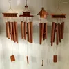 Estatuetas decorativas de bambu ao ar livre rolinhos de vento quintal tubos de jardim antigos Bell Copper Relaxing Windchime Parede pendurado decoração de casa feita à mão feita à mão