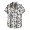 Chemises décontractées pour hommes hommes boutonné été imprimé manches courtes revers chemise à la mode confortable plage Hawaii Camisas De Hombre en Stock
