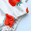 Rompers 2022 Roupas de verão para bebês Impressão de tomate macacão casual de colarinho redondo algodão elástico Manga curta Corpo de bebê J220922