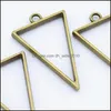 Charms 100Pcs Alliage Triangle Charms Colle Creuse Plateau Blanc Lunette Réglage Antique Sier Pendentif Pour La Fabrication De Bijoux Résultats 39X25Mm 182 Dh8Um