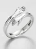 Wedding Rings Genuine 925 Sterling Silver Double Layer Give Me A Hug Hand Open Finger For Women Jewelry