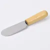 10cm de aço inoxidável Spatula Butter Scraper com alça de madeira Faca queijo Fool Tool Baking Gadget Gift By Sea GWB15755