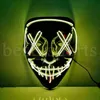 Halloween Horror Mask Cosplay LED Mask Light Up El Wire effrayant Glow dans Dark Masque Festival Supplies P0924