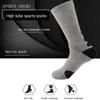 Meias masculinas 5 pares meias de esportes homens com amortecimento de basquete Terry Ciclismo Running Hucking Tennis Sock Ski Women Cotton UE 3945 220923