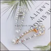 Klipsy do włosów Barrettes Ins Crystal Rhinestone Hair Clips Lady Wedding Party Bling HairPins Fashion Girl Barrettes Kobieta biżuteria Whole Dh7ab