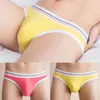 Mutande Slip da ragazzo da uomo in cotone confortevole sexy a vita bassa perizoma rigonfio mutandine bikini elasticizzato intimo colore a contrasto