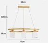 Pendant Lamps Modern Minimalist Creative Chandelier Dining Lights Round Living Room Table Kitchen Apartment Studio Lighting Glass Wood