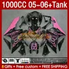 Kairingen Tank OEM voor Suzuki GSX-R1000 GSXR 1000 CC K5 GSXR1000 Pink Flames 2005 2006 Body 157No.64 GSXR-1000 GSX R1000 2005-2006 1000CC 05 06 Spuitmal kuip