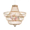 Lampy wiszące japońskie drewno LED Paintowane sztuka sypialnia salon el hobby oświetlenie dekoracyjne lampy wiszące