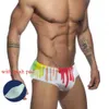 Herrenbadebekleidung Europäische und amerikanische neue Männer Regenbogendruck Sommermode Sexy niedrige Taille Strand Schwimmen Resort String Shorts J220913