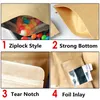 Flat foil lined food storage kraft paper pouch with zip Packaging hick Foil Snack Candy Ground Coffee Nuts Tea Seeds Gifts Storage 9x14cm