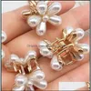 Hair Clips Barrettes Daisy Pearl Hair Clips Mini Elegant Metal Plastic Side Clip Claws Women Girl White Make Up Hairpi Dhseller2010 Dhw3L