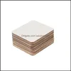 Mats Pads 12Pcs 10X10Cm Tazza Di Legno Quadrato Semplice Supporto Resistente Al Calore Pad Caffè Tè Ciotola Drop Delivery 2021 Casa Giardino Cucina D Dhher