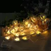 Strings 10 LED Wooden Heart String Light Battery Power Party Festival Home Decor Lighting