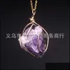 Charms Natural Amethyst Pendants For Charms Necklace Women Men Sweater Chain Lemon Quartz Stone Fluorit Diy Jewelry Making 5 5Jl K2B Dhgsp