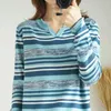 Kobiety swetry kobiety swetry Kawaii Ulzzang College Candy Kolor Stripes Księżycowe zestawy haftowe sweter żeńskie harajuku ubranie dla kobiet Lady J220915