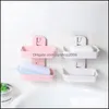 Bathroom Storage Organization Wall-Mounted Soap Rack Suction Up Box Holder Shower Dish Plate Tray Case Drop Delivery 2021 Home Garde Dhzxn