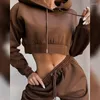 Gym Kleidung 2022 Winter Einfarbig Mode Frauen Sport Anzug Hoodie Sweatshirt Und Kordelzug Gürtel Jogginghose Casual 2-teiliges set