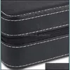 مربعات المجوهرات 6 Slot Watch Box Portable Travel Zipper Case Collector Storage Jewelry Black 311 T2 Drop Deliver