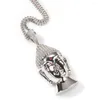 Hanger kettingen 2022 grote boeddha kop hiphop koper micro pave zirkoon out dominante mannen charm ketting sieraden