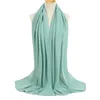 Scarves 2022 Women Hijab Scarf Solid Chiffon Soft Lady Shls And Wraps Long Size Pashmina Bandana Foulard Female Silk Headband Y2209