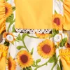 Rompers Baby Girls Flying Sleeve Sunflower Outfits Rompers Toy Suits Newborn Girls Jumpsuits Toddler Baby Sunsuits 024M J220922