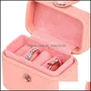 Jewelry Pouches Bags Jewelry Pouches Bags Mini Snap Leather Ring Storage Box Earring Bangle Display Case Organizer Drop Delivery 202 Dhjqw