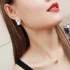 Stud￶rh￤ngen Foydjew 2022 Trendiga kvinnors temperament Red Pearl Earring Personlig enkel Sterling Silver Ear -smycken