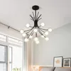 Pendant Lamps Creative Ball Glass Bubble Chandelier Minimalist Magic Bean Lamp Retro Iron Lights AC110-240V