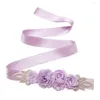 Fleurs décoratives légères bonnes fleurs de rose élégant ruban de ceinture de ceinture de tissu ceinture de ceinture accrocheur pour la femme