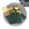 Servis uppsättningar för middagsknivgaffel Tabeller Bordfästen Rostfritt stål Patware Silverware Wedding El Glossy Black Cotestar 220922