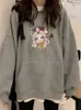 Anime Hoodie Genshin Impact Hot Game Diona Cute Print New Winter Clothes Women Oversized Sweatshirt Kawaii Cartoon Pockets