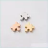 Charms Semitree 5Pcs 10Mm Stainless Steel Jigsaw Puzzle Beads For Diy Jewelry Making Spacer Bead Necklace Accessories Bracelet Findin Dh0Ur