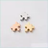 Charms Semitree 5Pcs 10Mm En Acier Inoxydable Jigsaw Puzzle Perles Pour La Fabrication De Bijoux Diy Spacer Perle Collier Accessoires Bracelet Findin Dh0Ur