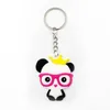 6 Styles Panda Bierek Pvc silikonowy kreskówka wisiorek kreatywny Creative Prezent Keyring JNB15684