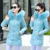 Women's Trench Coats Women Winter Jacket And Coat Big Fur Collar Hooded Down Parkas Korean Thick Cotton Padded Basic Tops Long Lady Wadded