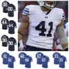 SJ NCAA College Jerseys Byu Cougars 5 Dayan Ghanwoloku 33 Emmanuel Esukpa 82 Dax Milne 13 Micah Simon 16 Baylor Romney Futebol personalizado costume