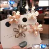 Fermagli per capelli Barrettes Corea Fiore di cristallo Fermaglio per capelli di perle Per ragazze Donne Geometrica Duckbill Barrette Accessori per capelli Gioielli Gi Dh40F